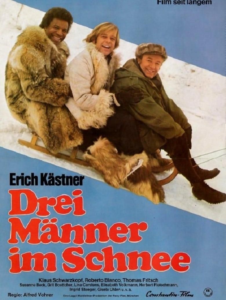 Drei Männer im Schnee poster image